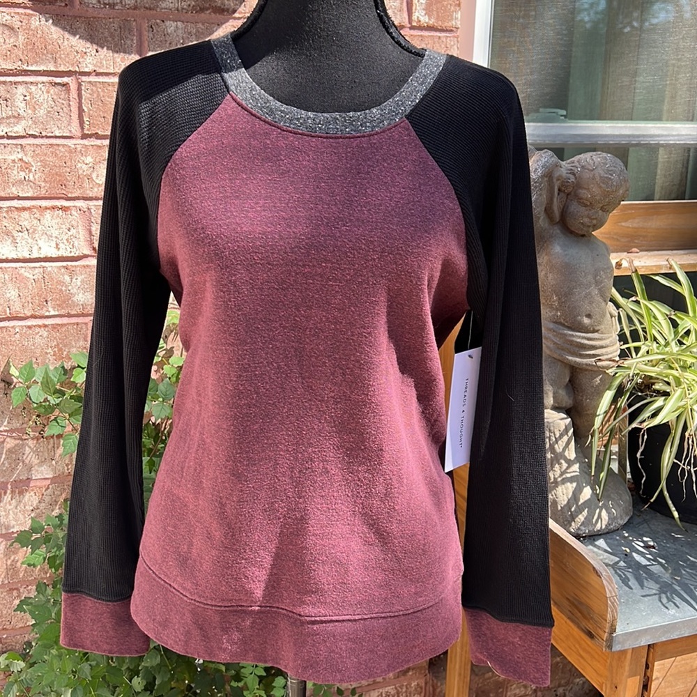 NWT Threads 4 Thought Zinnia Contrast Raglan Long Sleeve Thermal Size S